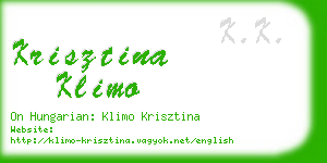 krisztina klimo business card